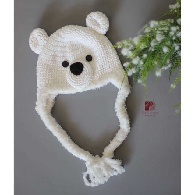 Nón len handmade hình thú che tai ấm áp xinh yêu