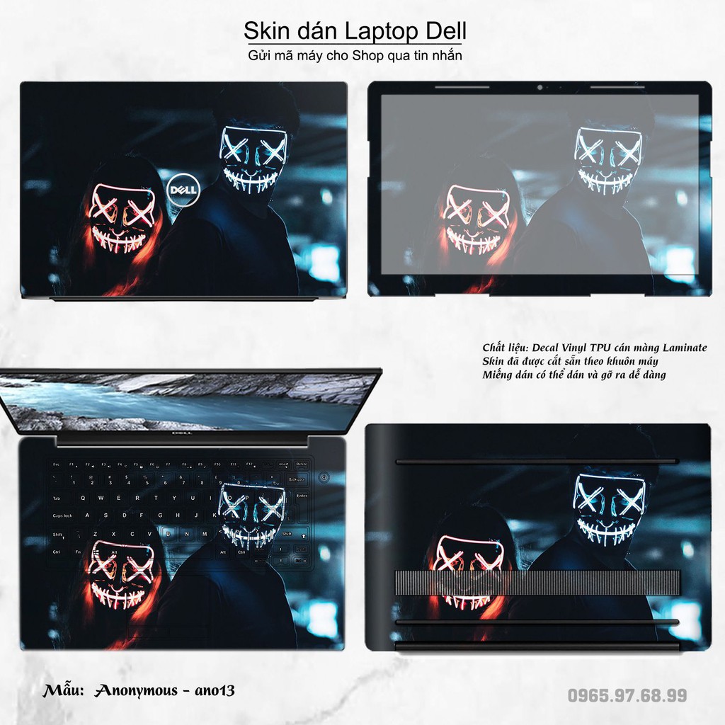 Skin dán Laptop Dell in hình Anonymous _nhiều mẫu 2 (inbox mã máy cho Shop)