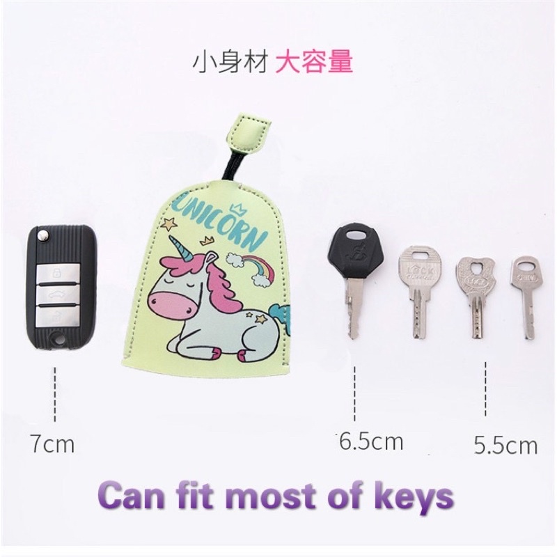 Vỏ da PU bảo vệ chìa khoá oto, chìa khoá nhà; Móc khoá rút giấu chìa mẫu Gấu Thỏ Vịt Brown Cony Sally Line