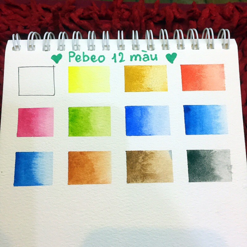 [Michi Art Store] [Quà tặng] Màu nước Pebeo Watercolour 12 màu