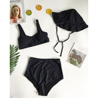 Bikini 2 mảnh kèm nón dễ thương (3 màu)