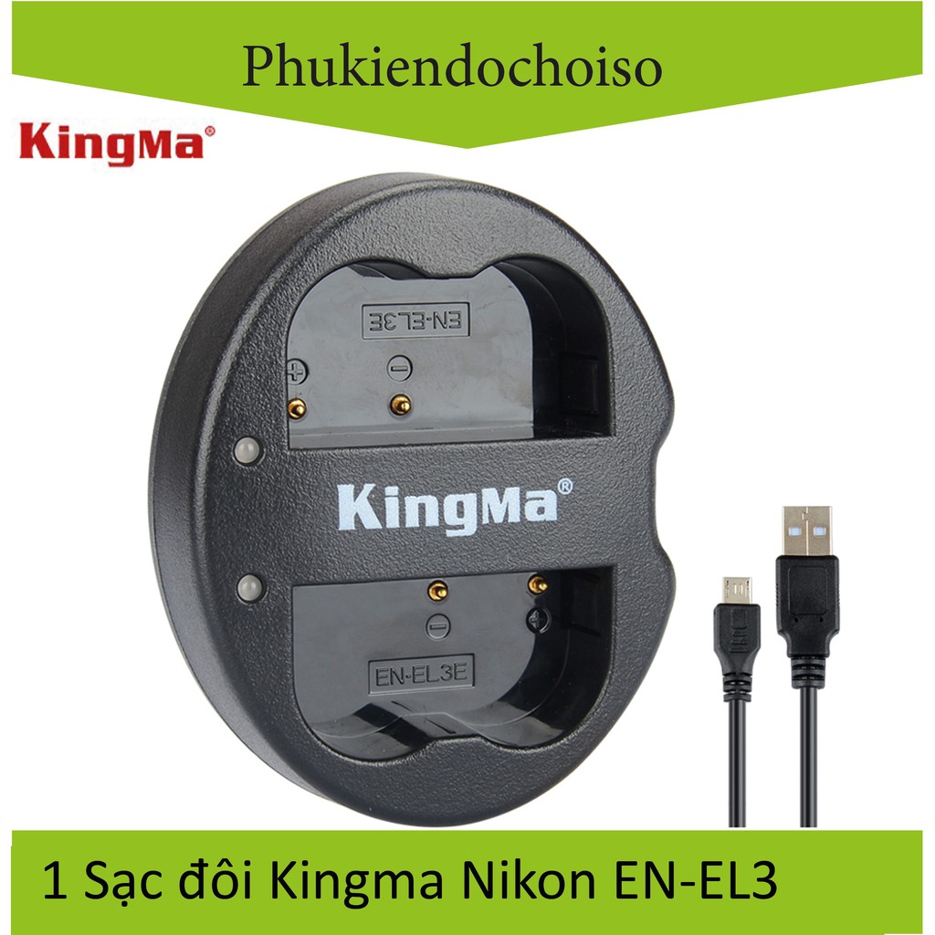 Pin sạc Kingma cho Nikon EN-EL3E + Hộp đựng Pin, Thẻ nhớ