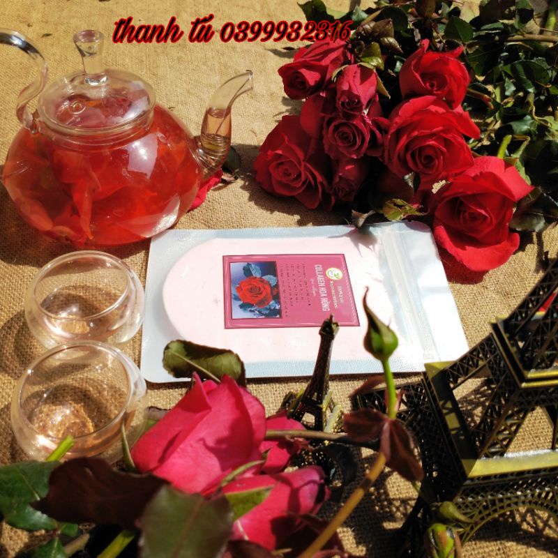 100 Bột mặt lạ dẻo colagen hoa hồng tươi nguyên chất