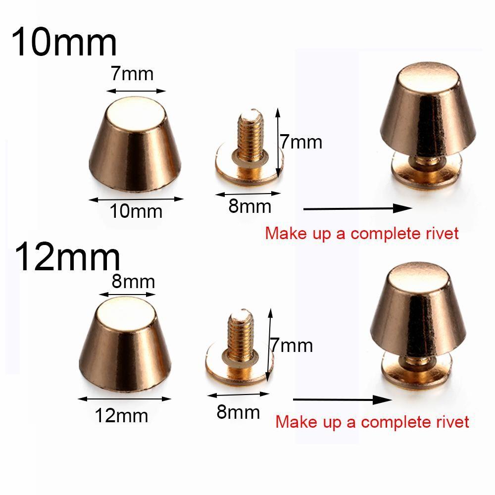Set 10 Đinh Tán Đầu Tròn 10 / 12mm Chuyên Dụng Cho Trang Trí Đồ Da / Giày