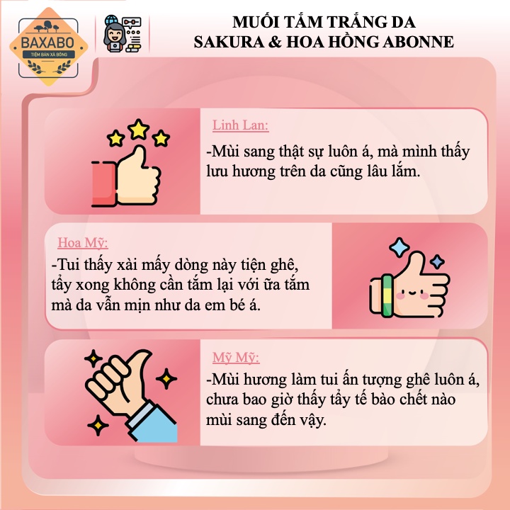 MUỐI TẮM TRẮNG DA A BONNE THOUSAND WHITE SUGAR SALT SCRUB - HOA HỒNG & HOA ANH ĐÀO - 350GR CÓ VÒI - CHÍNH HÃNG C.A.C