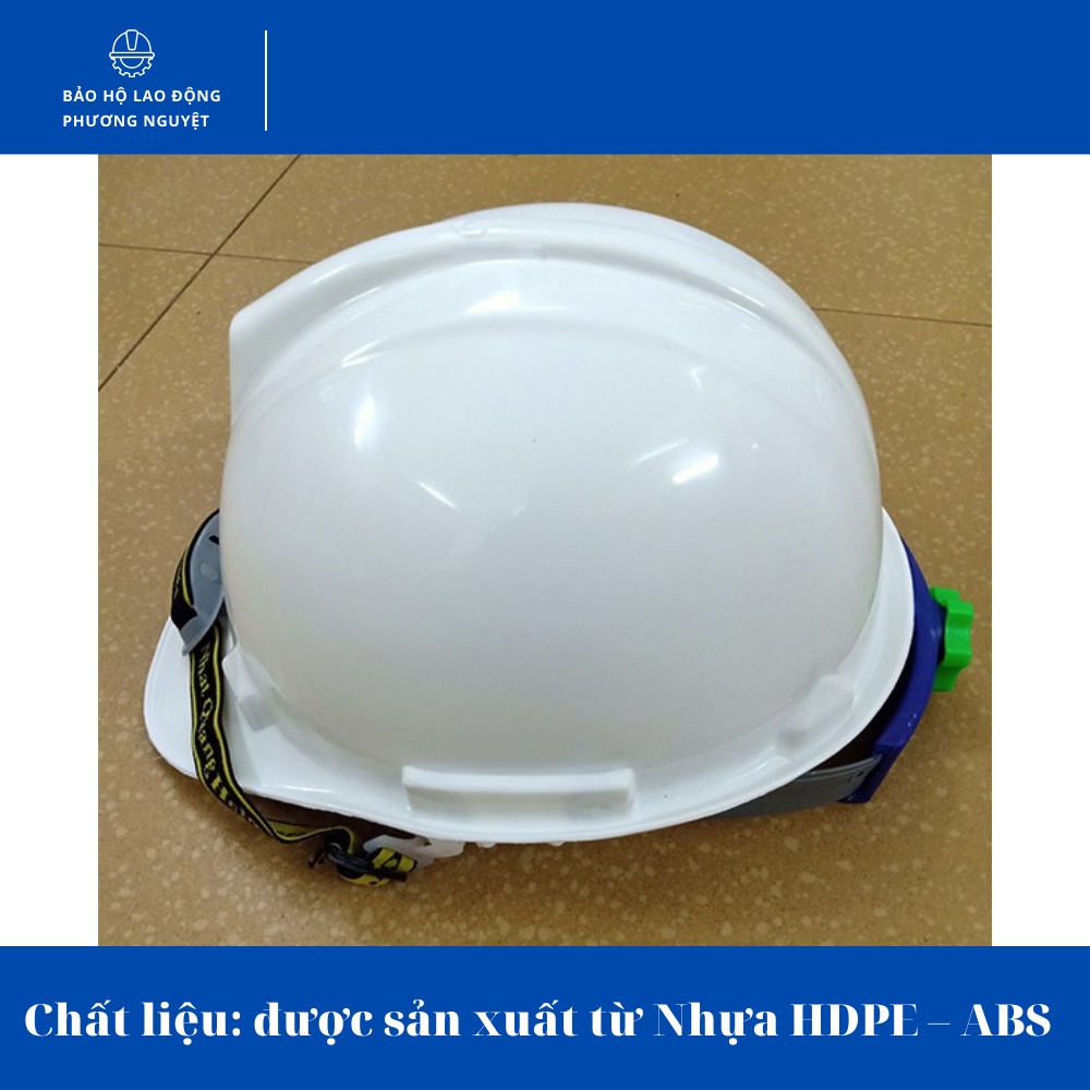 Mũ bảo hộ lao động công trường Nhật Quang, nón bảo hộ tránh va đập có lót xốp chịu nhiệt, có núm vặn vừa đầu