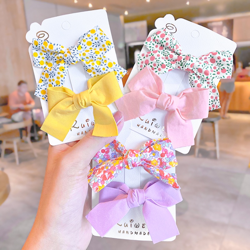 Set 2 Kẹp tóc KIDSBOWS hình nơ dễ thương xinh xắn cho bé gái