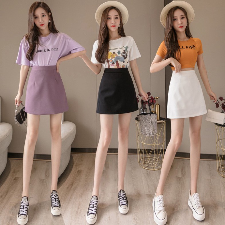 Chân váy ngắn chữ a, chân váy công sở chữ -Chân váy chữ a ngắn dáng công sở trẻ trung , đẹp chân bò nữ màu đen | BigBuy360 - bigbuy360.vn