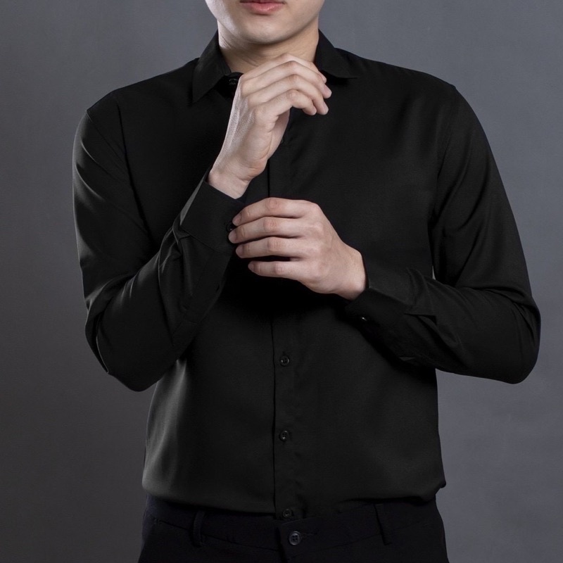 Áo Sơ Mi Nam Dài Tay Dáng Ôm Cổ Bẻ Hàn Quốc Vải Lụa Nến,Không Nhăn, Thấm Hút Mồ Hôi  Sumy fashion