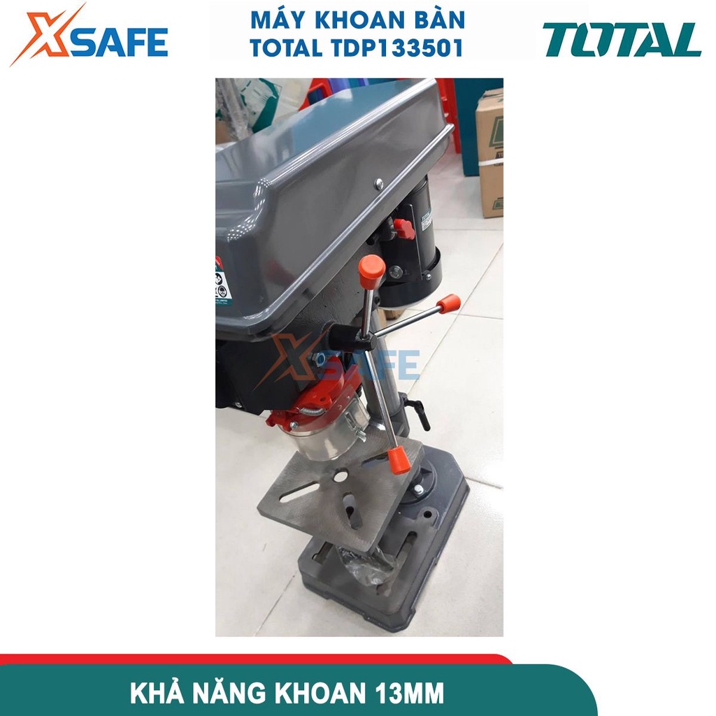 Máy khoan bàn TOTAL TDP133501 công suất 350w, tùy chỉnh chỉnh độ cao, tốc độ 580-2650v/p, khả năng khoan 13mm - [XSAFE]