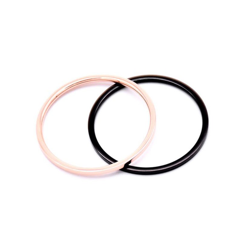 Nhẫn Cưới Thép Titan Mỏng 1mm Màu Vàng Hồng / Bạc Cho Cặp Đôi Kích Thước 3-10