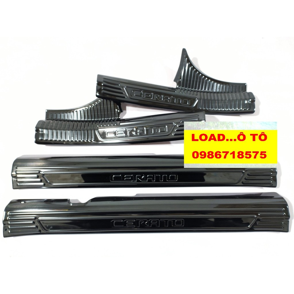 Ốp Bậc Cửa, Nẹp Bước Chân Trong, Ngoài Titan Cerato 2019 - 2021 Chất Liệu Titan cao Cấp