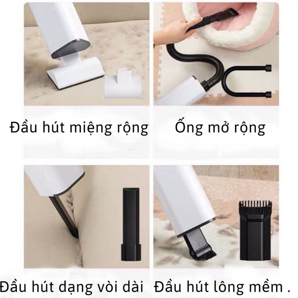 MÁY HÚT BỤI CẦM TAY KHÔNG DÂY MINI AIKESI - 3 đầu hút tiện lợi để vệ sinh nhà cửa , ô tô - bảo hành 24 tháng