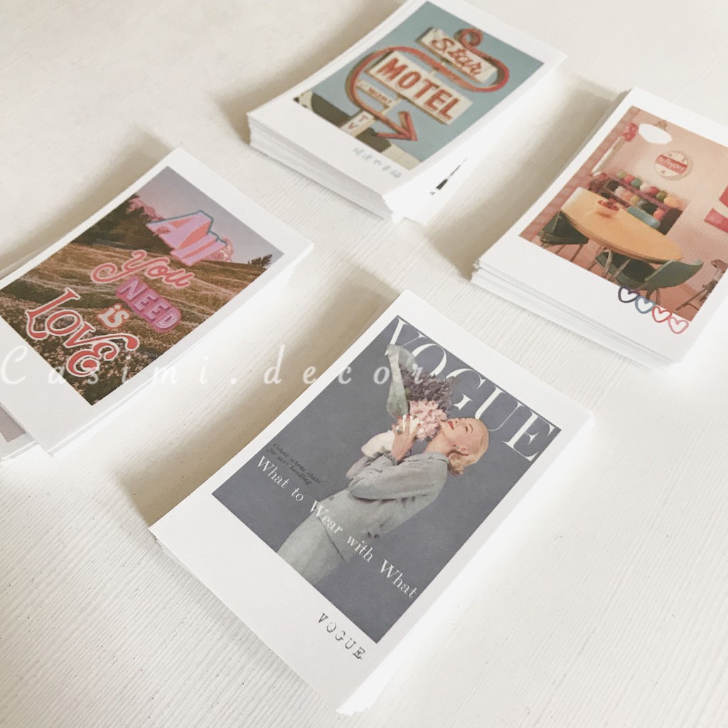 12 bìa ảnh giấy The Moment set C POSTCARD vintage trang trí bàn học, dán tường Casimi Decor