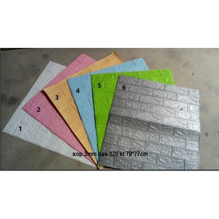 Xốp dán tường đủ màu dày 3,5mm khổ 70x77cm có bảo hành