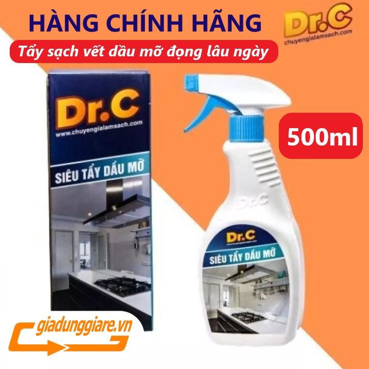 ( CHÍNH HÃNG Dr.C ) Xịt tẩy vết bẩn 500ml làm sạch xoong nồi bếp ga bồn rửa thiết bị bếp dễ dàng an toàn -giadungiare.vn