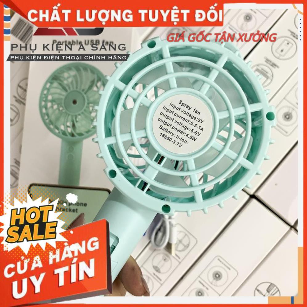 Quạt mini cầm tay phun sương tự động sạc pin USB