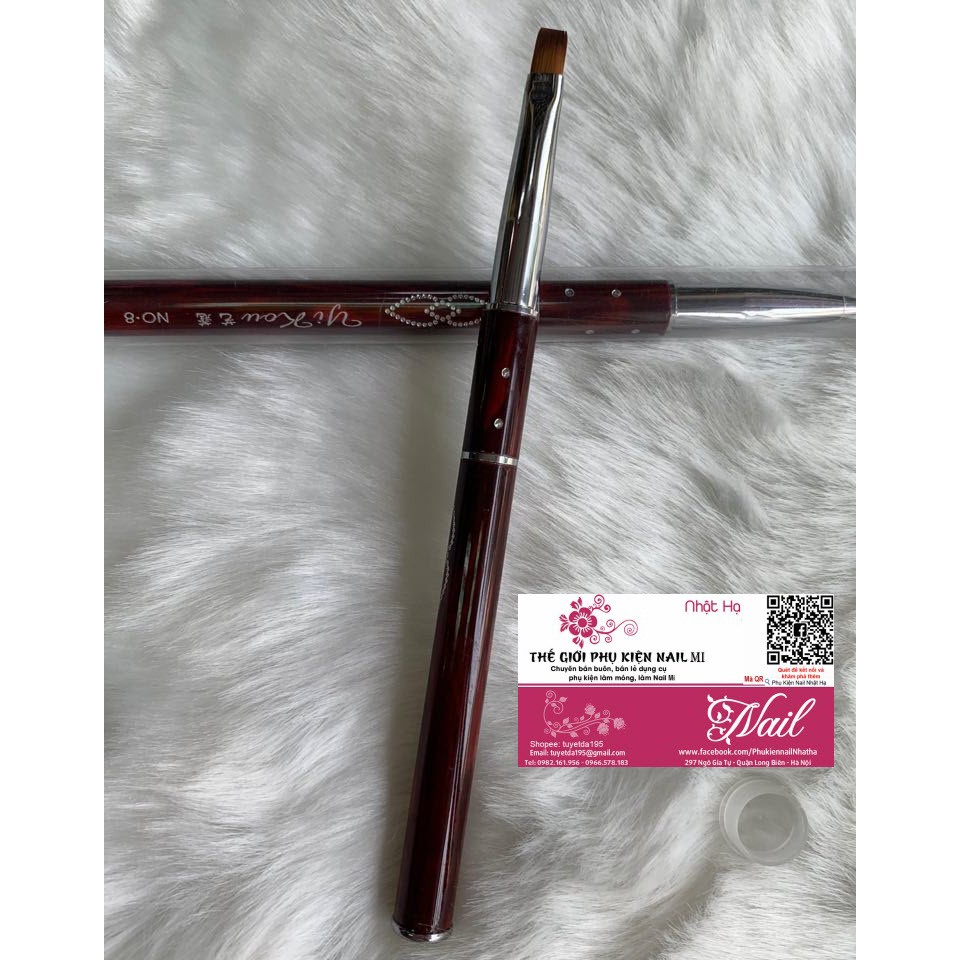 Cọ Bản Cọ Đắp Gel Nail Art Brush Gel Cán Đá Đẹp