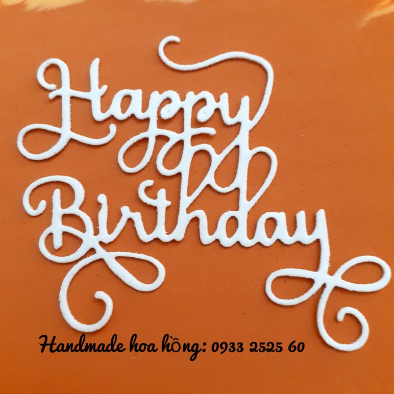 5 chữ HAPPY BIRTHDAY, bằng xốp, 7.9x7.1cm -Hình trang trí thiệp -Phụ kiện trang trí handmade - DIY - Thủ công, mỹ thuật