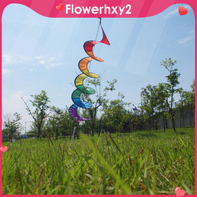 [ReadyStock]Rainbow Color Spiral Wind  Garden Park Tent Charm Hanging Spinner