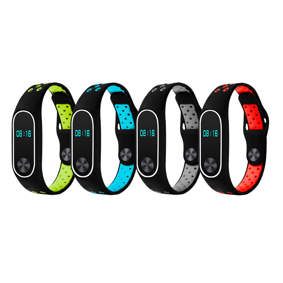 AMORUS Dây đeo silicon cho đồng hồ thông minh Xiaomi Mi Band 2 - Màu Đỏ