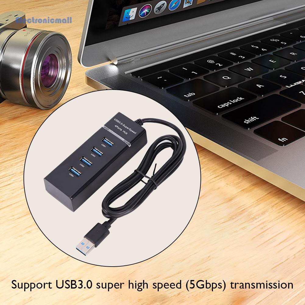Bộ HUB Chia 4 Cổng USB 3.0 5Gbps Tiện Lợi ElectronicMall01*