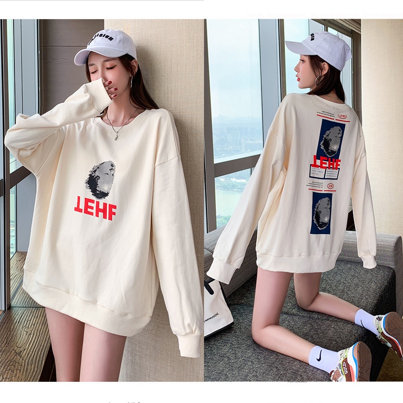 Áo sweater nam nữ form rộng, áo nỉ nam nữ tay dài cổ tròn họa tiết độc đáo thời trang thu đông freeship mã AT19