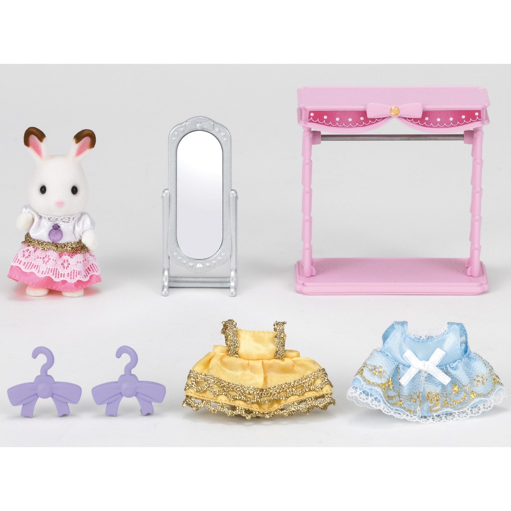 Đồ Chơi Sylvanian Families Phụ Kiện Phòng Thay Đồ Trong Cửa Hàng Thời Trang Dressing Area Set