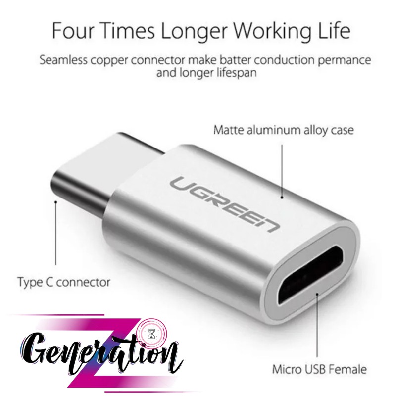 [Mã ELFLASH5 giảm 20K đơn 50K] Đầu chuyển Micro USB ra USB Type-C Ugreen 30512