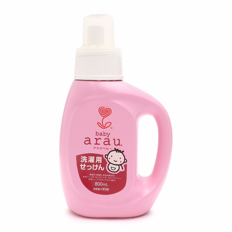 Nước giặt đồ cho trẻ Arau Baby 800ml tinh dầu thảo mộc tự nhiên không có chất phụ gia, an toàn cho bé Nội địa Nhật Bản