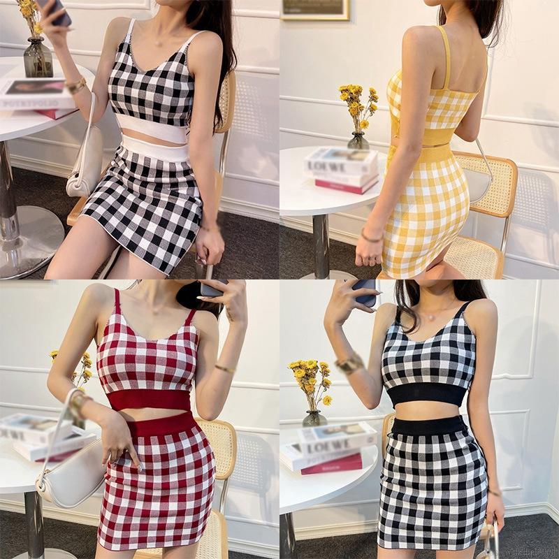 Set Áo Hai Dây Và Chân Váy Dệt Kim Phong Cách Hàn Quốc Cho Nữ | BigBuy360 - bigbuy360.vn