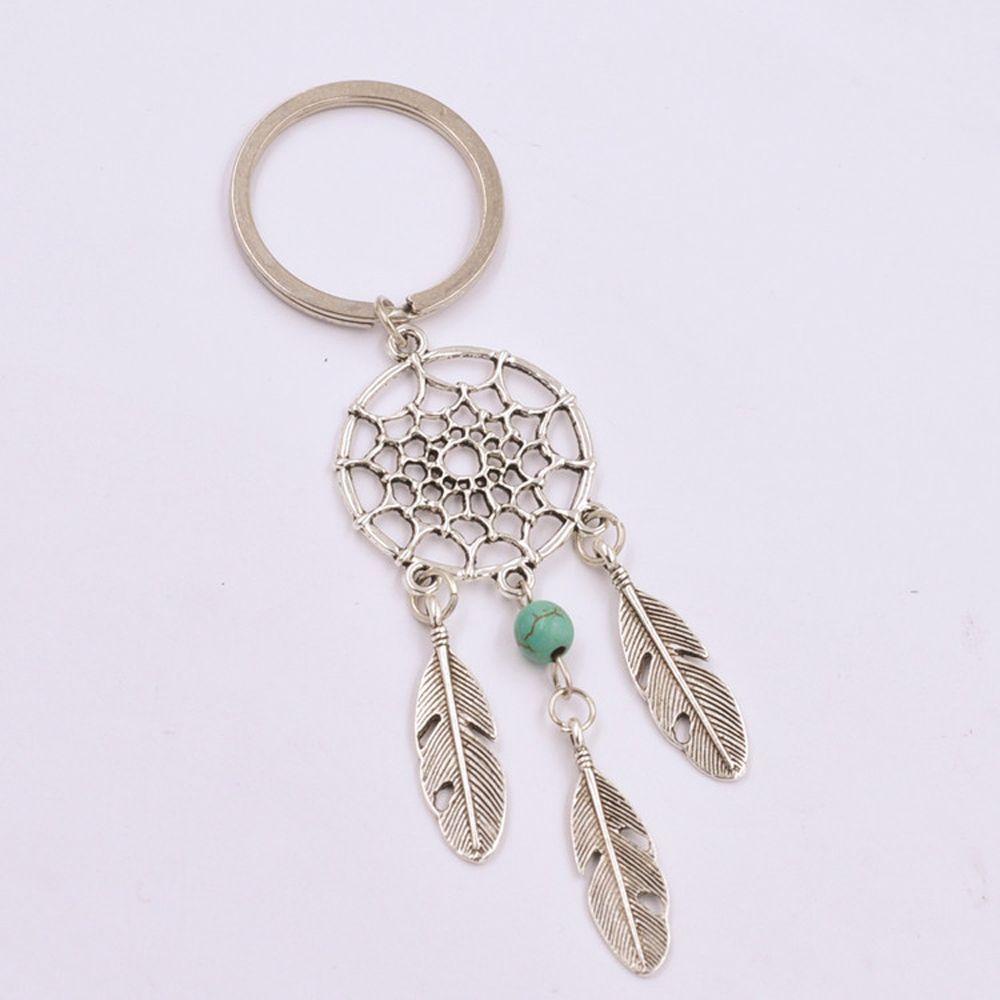Móc Khóa Hình Dreamcatcher Bằng Hợp Kim Phối Lông Vũ Nhiều Màu Sắc