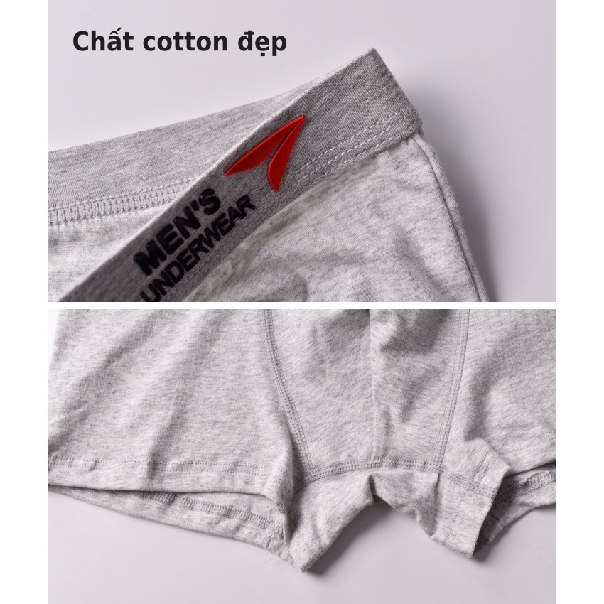 Quần lót nam cotton boxer đùi cao cấp đẹp mềm mát - Quần sịp nam cotton đùi boxer mát dành cho tuổi học sinh có bigsize