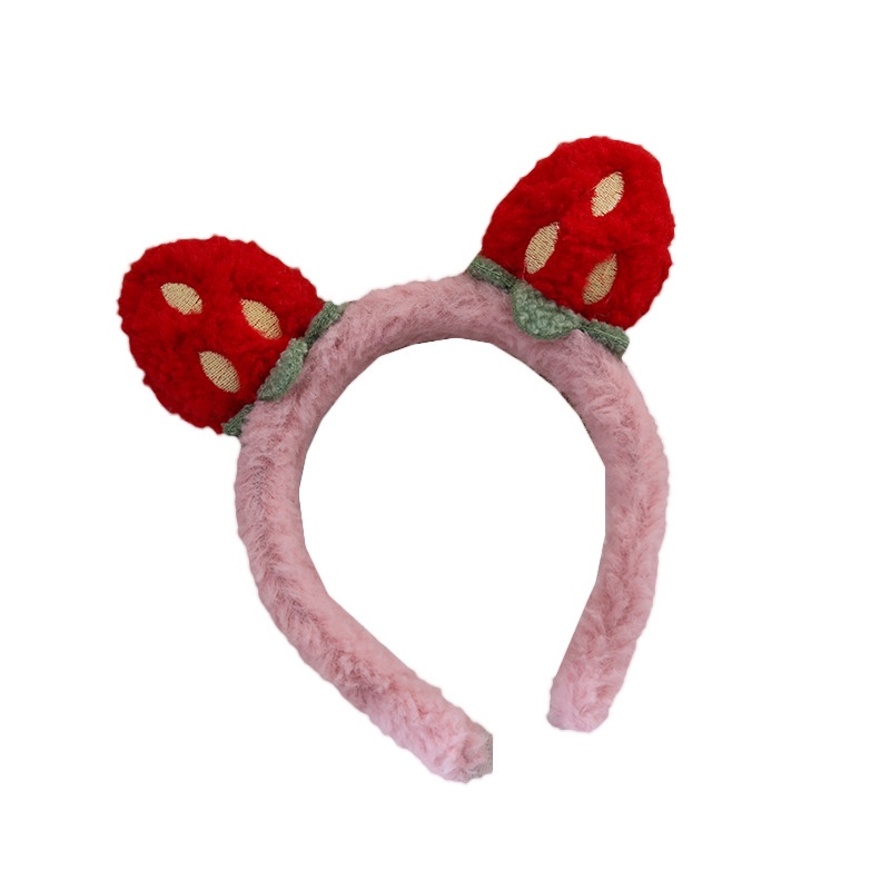 Băng Đô Cài Tóc Rửa Mặt Trang Điểm Hình Dâu Tây Dễ Thương Phong Cách Hàn Quốc Cho Nữ