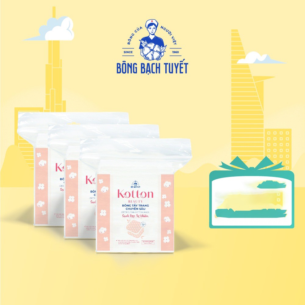 ✅ Bông Tẩy Trang- Bông Bạch Tuyết Kotton Beauty (Mịn, Không Hạt) -VT0350