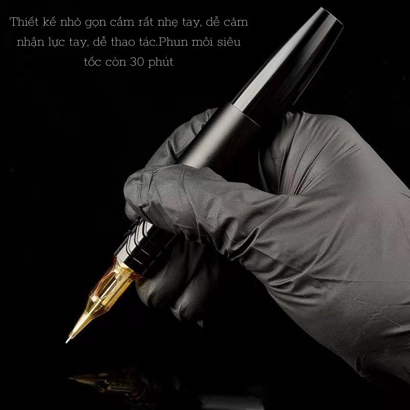 Máy pen mini 5 0 phun môi siêu đỉnh mẫu mới nhất 2 đầu - Tặng nguồn trong - BH 6 tháng