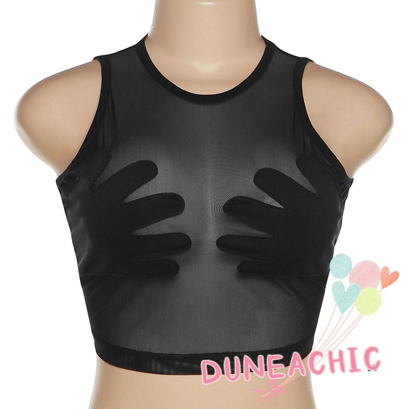 DUNEA Áo lưới xuyên thấu gợi cảm dành cho nữ
