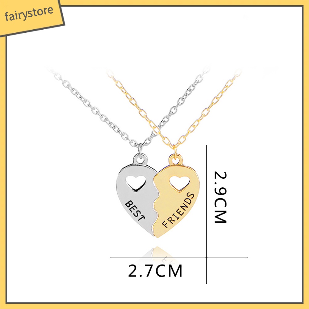 Dây chuyền cặp tượng trưng cho tình bạn mặt trái tim ghép đôi