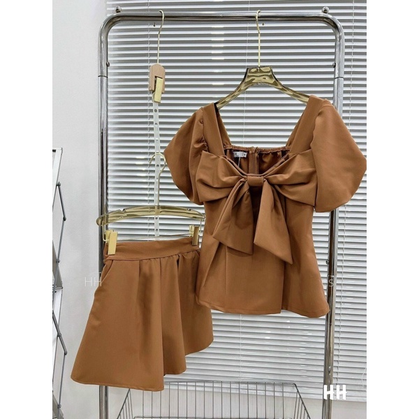 BIGSIZE Set áo nơ + quần ngắn bigsize 50-90kg