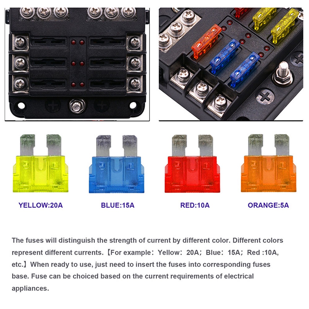 Giá Đỡ Cầu Chì 6 Chiều 12-24v Thay Thế Chất Lượng Cao Cho Xe Hơi / Tàu Thuyền