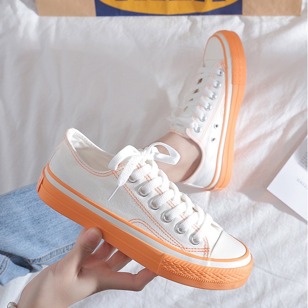 Giày Thể Thao Canvas Phong Cách Retro Hàn Quốc Cho Nữ