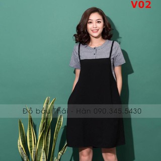 Váy bầu 2 dây giả yếm - v02