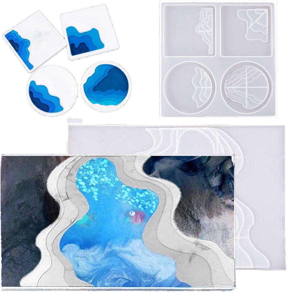 Khuôn Làm Đất Sét Epoxy UV Hình Đại Dương Độc Đáo DIY