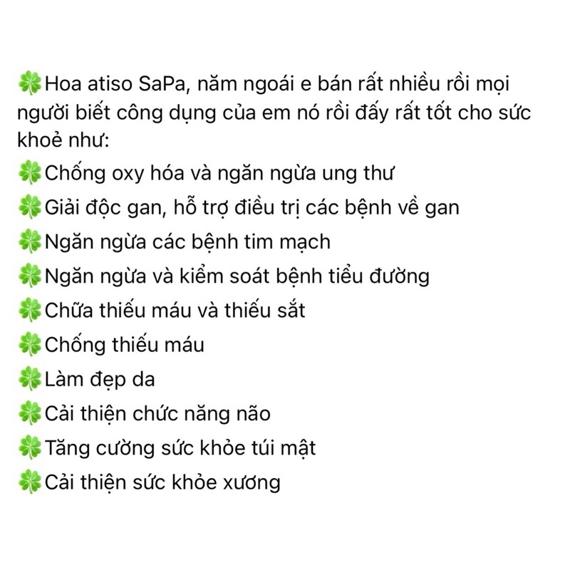 [Giá Sỉ] Combo sản phẩm từ Hoa Atiso sapa (Hoa khô +cao)