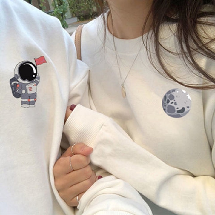 Áo sweater Cổ Tròn Lót Nhung Dáng Rộng Thời Trang Thu Đông Hàn Quốc 2022 Cho Cặp Đôi