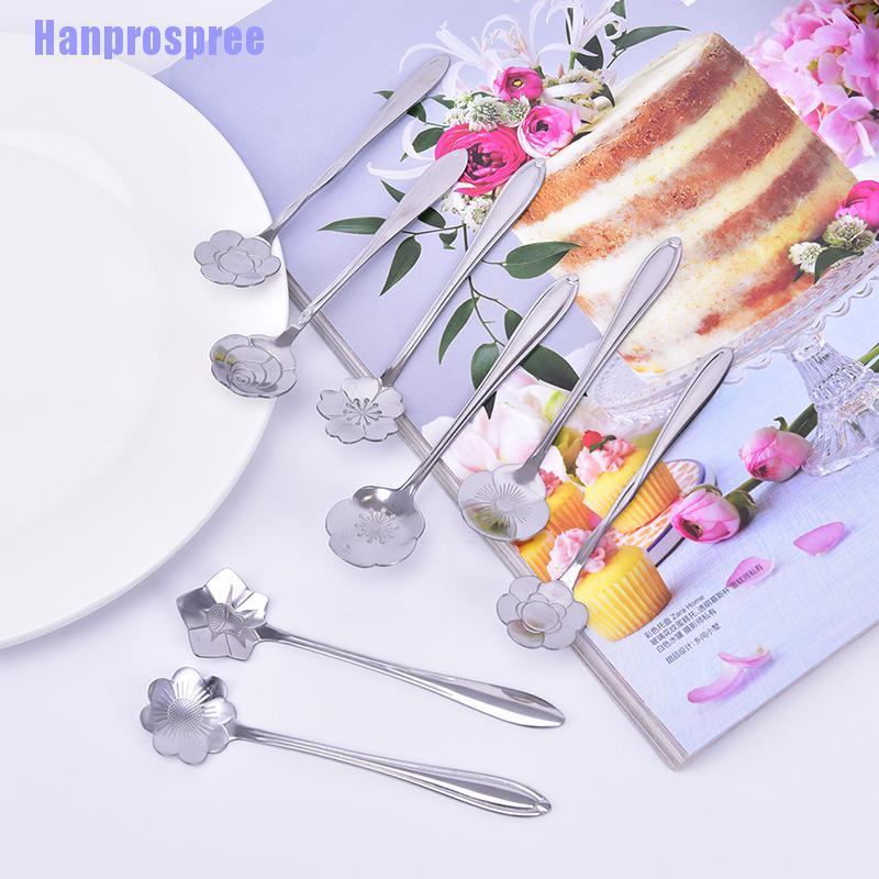 [Hàng mới về] Muỗng cà phê hình bông hoa bằng thép không gỉ