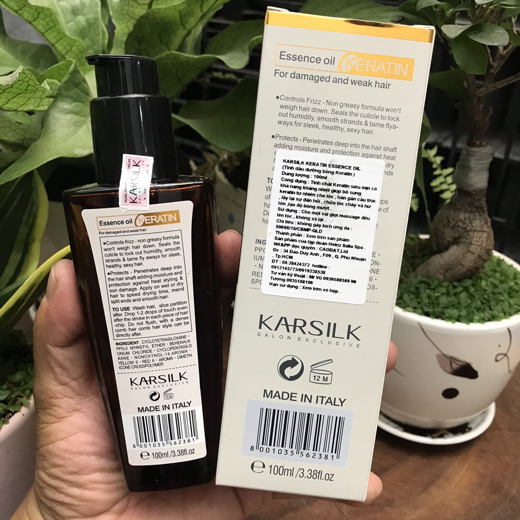 Tinh dầu dưỡng bóng Karsilk Keratin Essence Oil 100ml