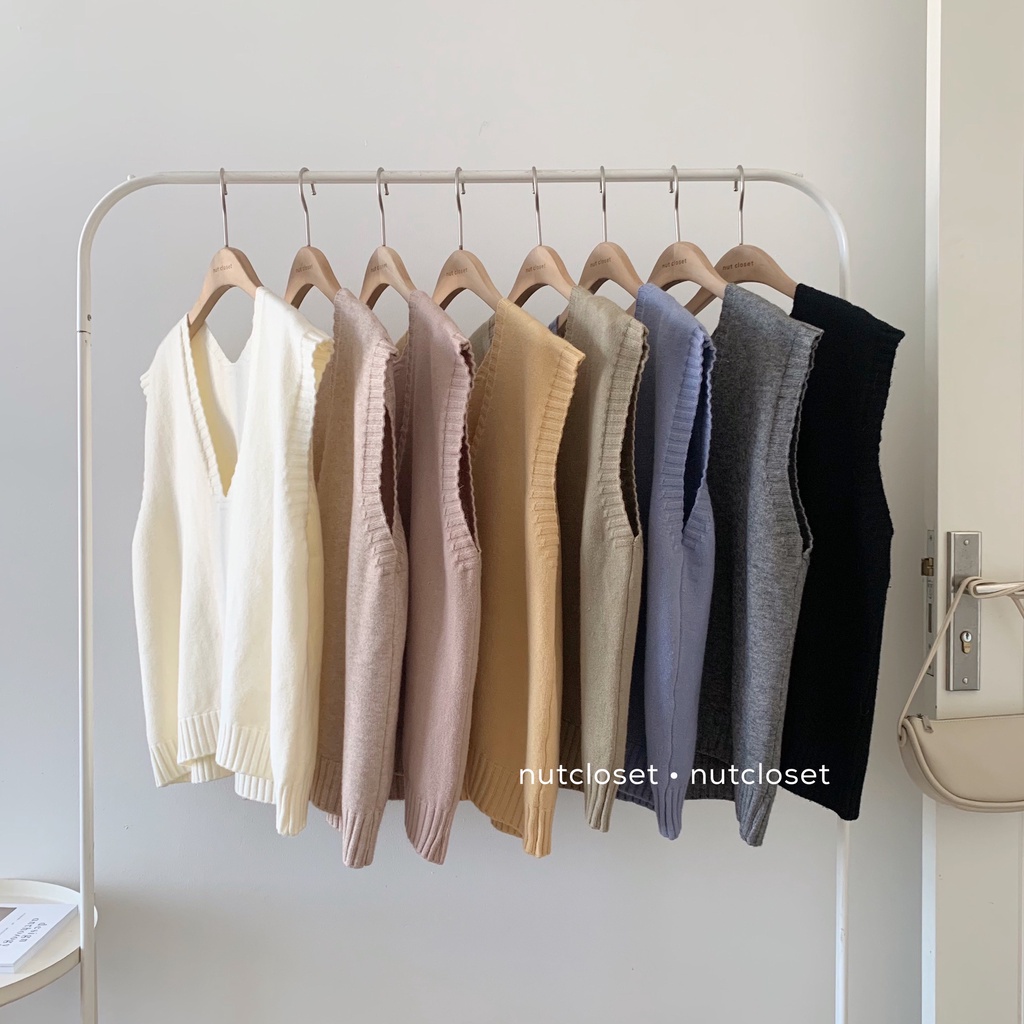 Áo gile len cổ V viền cổ _ A0275 | BigBuy360 - bigbuy360.vn