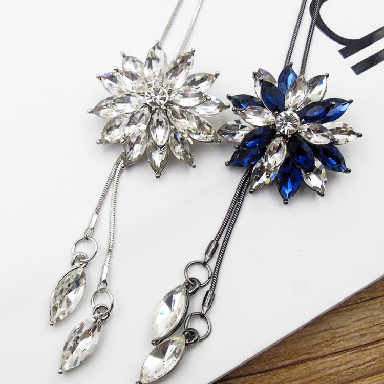 [ xả kho ] VÒNG CỔ BẠC HOA ĐÍNH ĐÁ VC002