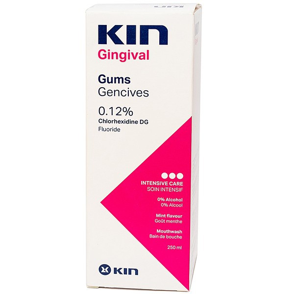 Nước súc miệng Kin Gingival 250ml - Chlorhexidine - Sưng nướu, nha chu, làm sạch khoang miệng